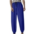 thumbnail image 1 of Qgtaibl Big and Tall Sweatpant for Men Drawstring Stretch Waist Sweatpants Lightweight Elastic Bottom Running Joggers Pants with Pockets Blue (Mens M), 1 of 2