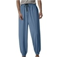 thumbnail image 1 of Qgtaibl Big and Tall Sweatpant for Men Drawstring Stretch Waist Sweatpants Lightweight Elastic Bottom Running Joggers Pants with Pockets Light Blue (Mens 5X), 1 of 2