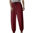 thumbnail image 1 of Qgtaibl Big and Tall Sweatpant for Men Drawstring Stretch Waist Sweatpants Lightweight Elastic Bottom Running Joggers Pants with Pockets Wine (Mens 2X), 1 of 2