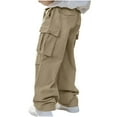 thumbnail image 1 of Qgtaibl Cargo Pant for Men Lightweight Drawstring Elastic Waist Work Pant Multi-Pockets Outdoor Hiking Travel Pants Khaki (Mens 3X), 1 of 9