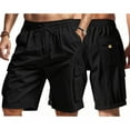 thumbnail image 1 of Qgtaibl Casual M Shorts for Men Quick Dry Beach Vacation Shorts Summer Elastic Waist Drawstring Shorts with Multi-Pockets Black, 1 of 9