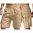 thumbnail image 1 of Qgtaibl Casual S Shorts for Men Quick Dry Beach Vacation Shorts Summer Elastic Waist Drawstring Shorts with Multi-Pockets Khaki, 1 of 9