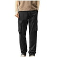 thumbnail image 1 of Qgtaibl Cotton Cargo Pants for Men Drawstring Elastic Waist Straight Leg Athletic Pant Multi-Pockets Hiking Joggers Tactical Pants Black (Mens M), 1 of 5