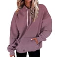 thumbnail image 1 of Qgtaibl Drawstring Hooded Sweatshirts for Women Kangaroo Pocket Drop Shoulder Long Sleeve Hoodies Baggy Lightweight Fall Daily Wear Tops Wine M, 1 of 4