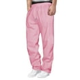 thumbnail image 1 of Qgtaibl Fleece Sweatpants for Men Drawstring Elastic Straight Leg Sport Pants Winter Running Athletic Workout Jogger Trousers Pink (Mens S), 1 of 5