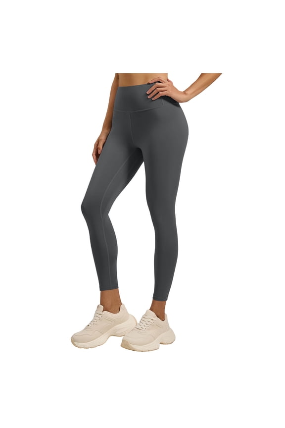 High Waist Yoga Leggings for Women Tummy Control Buttery Soft 7/8 Length Athletic Pants Squat Proof No See-Through Stretch Workout Tights for Running Gym Training Gray XL