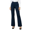 thumbnail image 1 of Qgtaibl High Waisted Flare Work Pants for Women Double Button Slim Fit Dress Trousers with Pockets Solid Color Business Casual Pants Navy L, 1 of 6