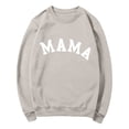 thumbnail image 1 of Qgtaibl Letter Print Sweatshirts for Women Long Sleeve Crewneck Fleece Pullover Shirts Loose Fit Casual Mom Life Fall Tops Khaki XXL, 1 of 5