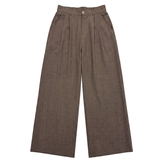 Qgtaibl Loose Fit Wide Leg Pants for Men Pleated High Waisted Casual Business Trousers with Pockets Lightweight Breathable Athletic Pants Coffee L