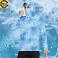 thumbnail image 1 of Qgtaibl Men's 1X Camo Hoodies UPF 50+ Sun Protection Long Sleeve Camouflage Fishing Hiking Running Hooded Shirts Quick Dry Lightweight Breathable Workout Tops (Light Blue), 1 of 6