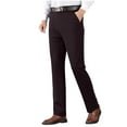 thumbnail image 1 of Qgtaibl Men's Business Work Pants Lightweight Straight Leg Athletic Pants Solid Color Office Trousers with Pockets Wine (Mens S), 1 of 9
