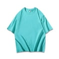 thumbnail image 1 of Qgtaibl Men's Casual T-Shirt Solid Color Short Sleeve Tops Breathable Crew Neck Basic Tee Summer Everyday Shirts Sky Blue,S, 1 of 4