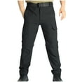 thumbnail image 1 of Qgtaibl Men's Convertible Cargo Pants Quick Dry Waterproof Hiking Pant Lightweight Fishing Camping Active Trousers with Pockets Black (Mens M), 1 of 7