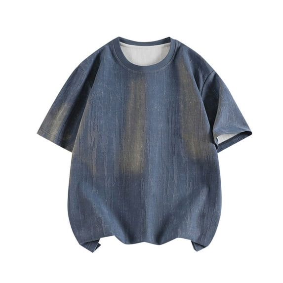 Qgtaibl Men's Everyday T-Shirts Summer Short Sleeve Tops Casual Loose Fit Sport Tee Soft Comfortable Crew Neck T Shirt Blue,XL