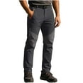 thumbnail image 1 of Qgtaibl Men's Fleece Lined Pants Waterproof Slim Fit Athletic Pant Winter Outdoor Hiking Trousers with Zip Pockets (Black XXL), 1 of 9