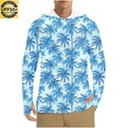 thumbnail image 1 of Qgtaibl Men's Quick Dry Hiking Hoodies Sun Protection Long Sleeve S Hooded Shirts UV UPF 50+ Rash Guard T-Shirt Summer Outdoor Fishing Hiking Tops (Sky Blue), 1 of 8