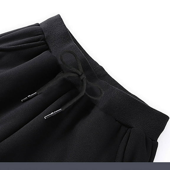 Qgtaibl Men's Running Sweatpants Fleece Drawstring Elastic Waist Trackpants Lightweight Open Bottom Athletic Pants with Pockets Black (Mens 3X)