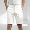 thumbnail image 1 of Qgtaibl Men's Summer Golf Shorts M Dressy Button Zipper Shorts Solid Color Slim Fit Work Shorts White, 1 of 6