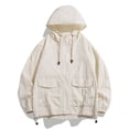 thumbnail image 1 of Qgtaibl Men's UPF 50+ Sun Protection Jacket 2X Quick Dry Lightweight Hiking Hoodie UV Long Sleeve Outdoor Active Tops Summer Wear (Beige), 1 of 7