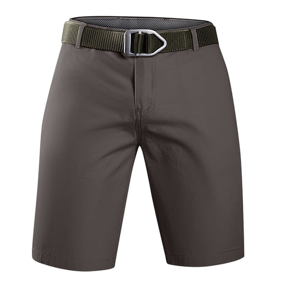 Qgtaibl Mens 30 Summer Work Shorts Zip-Front Slim Fit Short Pants Solid Color Semi Formal Business Office Shorts No Belt Gray