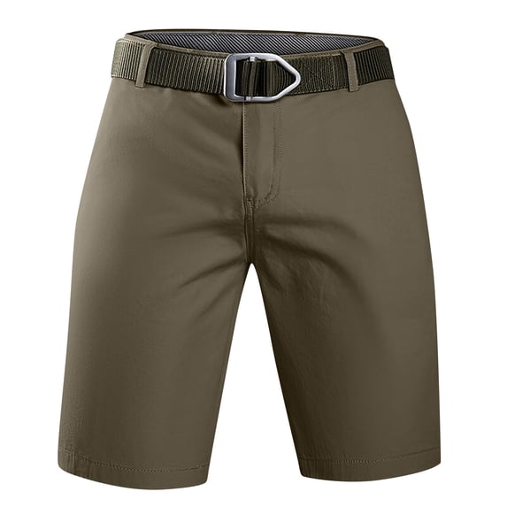 Qgtaibl Mens 34 Summer Work Shorts Zip-Front Slim Fit Short Pants Solid Color Semi Formal Business Office Shorts No Belt Army Green