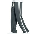 thumbnail image 1 of Qgtaibl Mens Athletic Pants Lightweight Running Jogging Workout Pant Drawstring Elastic Waist Open Bottom Sweatpants with Side Striped Gray (Men's 3X), 1 of 5