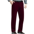 thumbnail image 1 of Qgtaibl Mens Corduroy Work Pants Formal Straight Leg Long Pant Slim Fit Business Office Trousers Wine (Men's S), 1 of 5