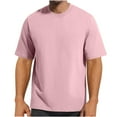 thumbnail image 1 of Qgtaibl Mens Crew Neck Short Sleeve T-Shirt Solid Color Basic Tee Summer Cotton Pullover Shirt Casual Comfy Everyday Tops Pink,S, 1 of 3