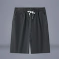 thumbnail image 1 of Qgtaibl Mens Elastic Waist Shorts L Drawstring Straight Leg Beach Shorts Summer Lightweight Breathable Beach Short Pants with Pocket Dark Gray, 1 of 4