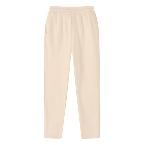Qgtaibl Mens Elastic Waist Sweatpants Fleece Winter Running Athletic Pants Lightweight Outdoor Joggers Trousers with Pockets Beige (Men's 1X)