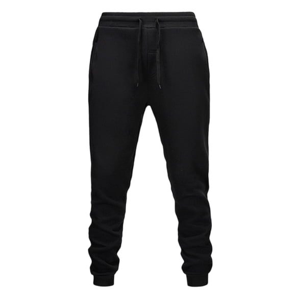 Qgtaibl Mens Joggers Drawstring Elastic Waist Sweatpants with Pockets Slim Fit Running Athletic Workout Pants Black (Men's S)