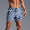 thumbnail image 1 of Qgtaibl Mens Quick Dry Athletic Shorts L Slim Fit Running Training Short Pants Summer Elastic Waist Shorts with Pocket & Drawstring Blue, 1 of 8