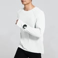 thumbnail image 1 of Qgtaibl Mens Quick Dry Athletic T-Shirt UPF 50+ UV Sun Protection Long Sleeve 1X Lightweight Running Workout Gym Shirts with Thumb Holes (White), 1 of 6