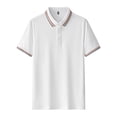 thumbnail image 1 of Qgtaibl Mens Short Sleeve Golf T-Shirt Formal Collared Work Shirt Trendy Business Office Tees Summer Tops White,XXXL, 1 of 3