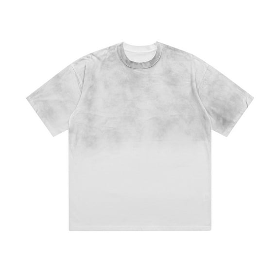 Qgtaibl Mens Summer T-Shirts Gradient Color Short Sleeve Shirt Casual Loose Fit Tees Basic Everyday Tshirt Tops White,M