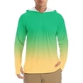 thumbnail image 1 of Qgtaibl Mens Sun Protection Long Sleeve Hoodie UV Outdoor Fishing Shirts 1X SPF Rash Guard T-Shirt UPF 50+ Breathable Summer Pullover Tops (Green), 1 of 4