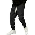 thumbnail image 1 of Qgtaibl Mens Sweatpants with Pockets Lightweight Elastic Waist Drawstring Pants Trendy Color Block Athletic Joggers Black (Men's S), 1 of 6