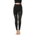 thumbnail image 1 of Qgtaibl Ripped Leggings for Women High Waist Tummy Control Yoga Pants Gym Workout Athletic Pant ( Black,S ), 1 of 5