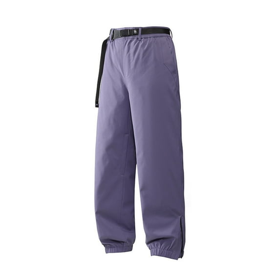 Qgtaibl Skiing Pants for Men Winter Thicken Elastic Bottom Snow Pant Windproof Waterproof Outdoor Snowboard Sweatpant (Purple S)