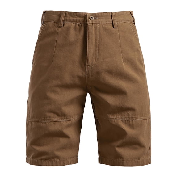 Qgtaibl Summer Shorts 2X for Men Solid Color Slim Fit Straight-Leg Work Shorts Lightweight Golf Athletic Short Pants Coffee