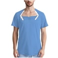 thumbnail image 1 of Qgtaibl Tear Away Side Snap T-Shirt for Men Summer Short Sleeve Shirts Lightweight Breathable Surgery Recovery Tee Tops Blue,M, 1 of 5