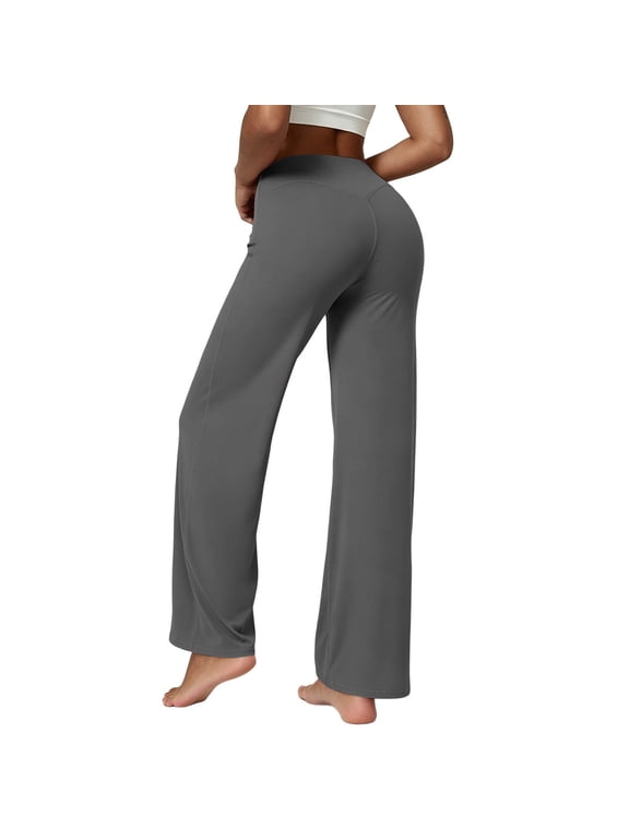 Wide Leg Palazzo Pants for Women Loose Fit Lightweight Lounge Trousers Buttery Soft Stretch Straight Leg Yoga Pants Gray XL