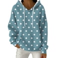 thumbnail image 1 of Qgtaibl Women Color Block Hoodies Drawstring V Neck Long Sleeve Tops with Pocket Sparkle Pattern Fashion Pullover Sweatshirts Light Blue L, 1 of 4