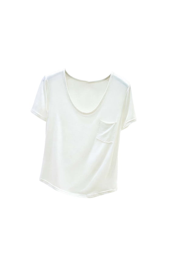 Women's Basic Tshirts Summer Crewneck Short Sleeve Tops Soft Lightweight Casual Tees White M