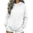 thumbnail image 1 of Qgtaibl Women's Full Zip Hooded Sweatshirt Side White Stripe Design Long Sleeve Jacket Thin Fleece Fall Athletic Hoodie Coat for Running Hiking Gym White XL, 1 of 9
