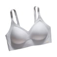 thumbnail image 1 of Qgtaibl Women's Light Padded Wireless Bra Adjustable Straps Back Closure Smooth Seamless Jelly Bras Molded Cup Support Comfort Breathable Sleep Lingerie Light Blue L, 1 of 6