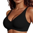 thumbnail image 1 of Qgtaibl Women's No Underwire Invisible Bra Adjustable Wide Straps Smooth Molded Cups Seamless Bras 2-Hook Back Closure Soft Daily Bralette Black L, 1 of 4
