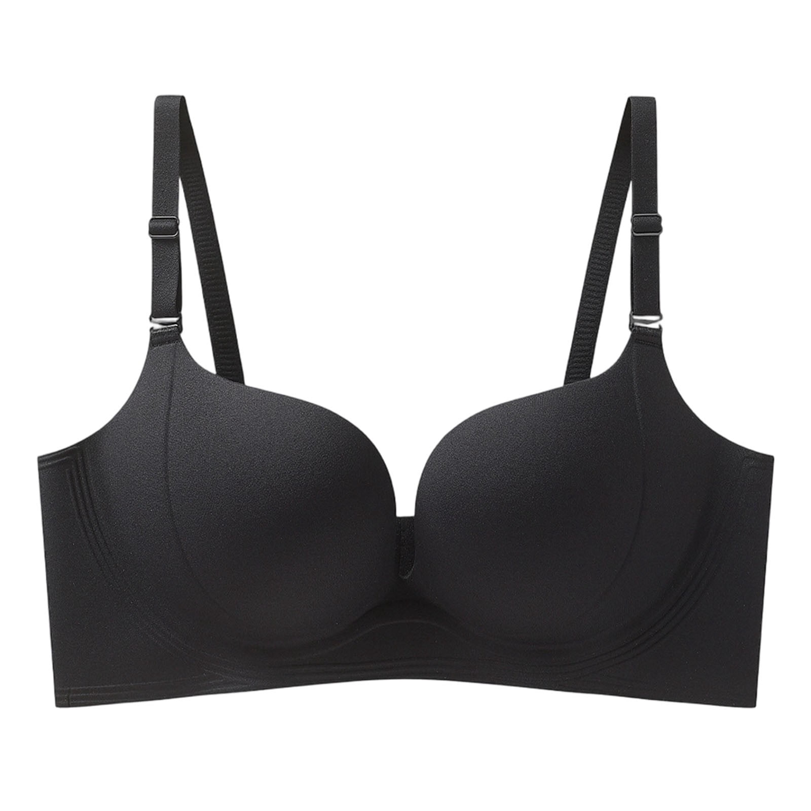 Qgtaibl Women's Seamless Push Up Bra Wireless Invisible Smooth Molded ...