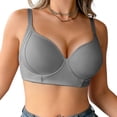 thumbnail image 1 of Qgtaibl Women's Smooth Full Coverage Underwire Bra Adjustable Comfort Wide Straps Shape Lifting Bras Seamless Molded Cups Side Support Invisible Everyday Lingerie Gray 90B, 1 of 9