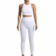 thumbnail image 1 of Qgtaibl Women's Yoga Activewear Sets Sleeveless Tank Tops and High Waist Leggings Slim Fit Gym Running Workout Outfits ( White,S ), 1 of 3